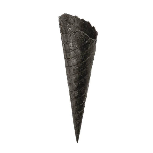 GELATO WAFFLE CONE LUNGA CHARCOAL  200/CS  CONO