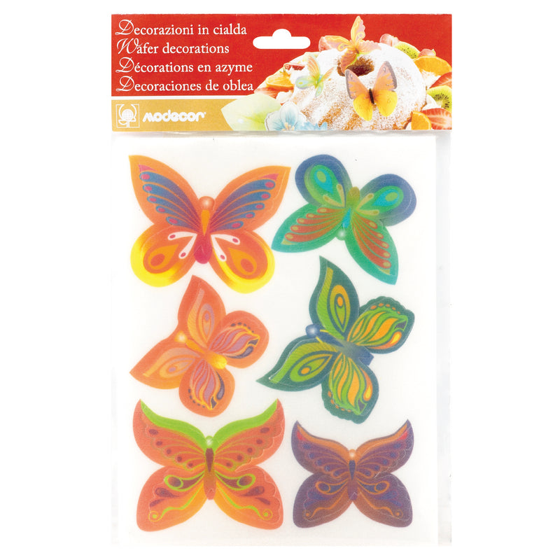 SET WAFER BUTTERFLIES (2MODELS) - 14 x18/16 sheets/6 pcs per sheet - 5x3cm