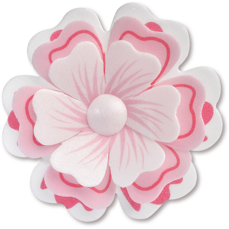 WAFER PINK GRAPHIC LAYERED PRIMROSE - 35 pieces - 7.5cm diameter