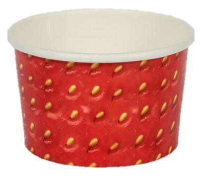 PAPER GELATO CUP PRINTED 120CC STRAWBERRY 2000/CS BOX GEL 50 CUPS PER SLV