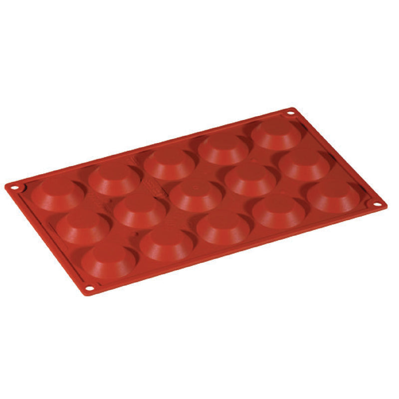 MULTI PORTION "TARTLET"  RED BRICK SILICONE - 50 x 12 mm/15 caviities each