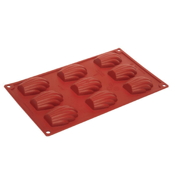 MULTI PORTION "MADELEINE" RED BRICK SILICONE - 68 x 45 18 mm/30 ml/9 cavities each