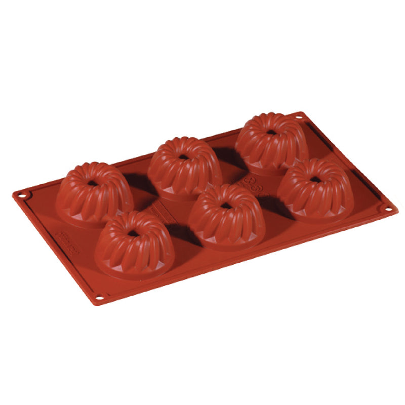 MULTI PORTION "MINI GILGELHUPF" RED BRICK SILICONE - 60 x 33 mm/70 ml/6 cavities each