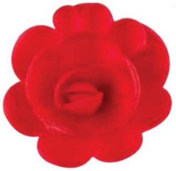 WAFER DECOR W/SWEETENER STRAW RED LRGE ROSE - 45 mm 36 per box