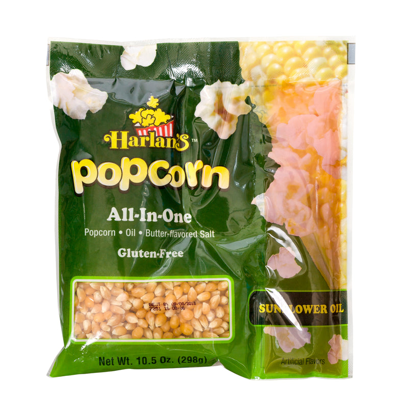 HARLAN'S SUNFLOWER OIL 36/8 OZ ALL IN ONE POPCORN