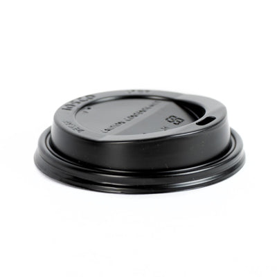 8 OZ HEAT BARRIER HOT LID DOME BLACK 1000/CS  LTG8-BK