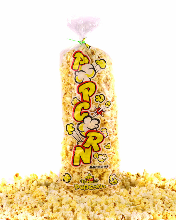 30" POLY POPCORN BAG 1000/CS 7oz CLEAR 7.25x26"